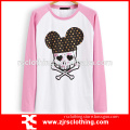 Womens Fancy Long Sleeve Cotton Puff Print T-shirt